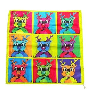 LUSH Limited Edition "Warhol Reindeer" 100% Recycled Polyester Knot Wrap, 19x19